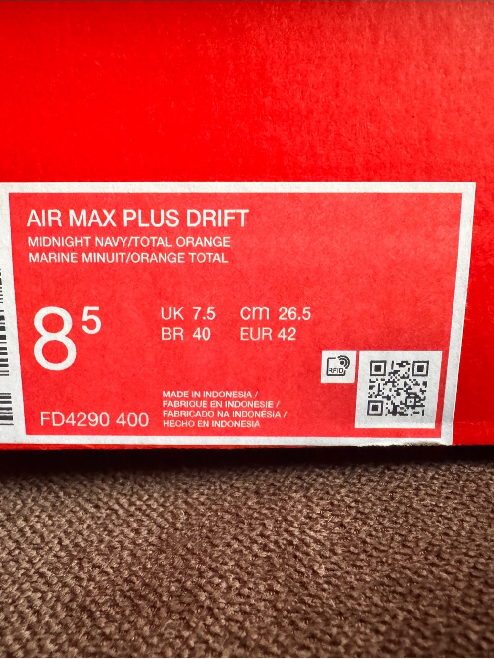 Nike Air Max Plus Drift Box - Midnight Navy & Total Orange